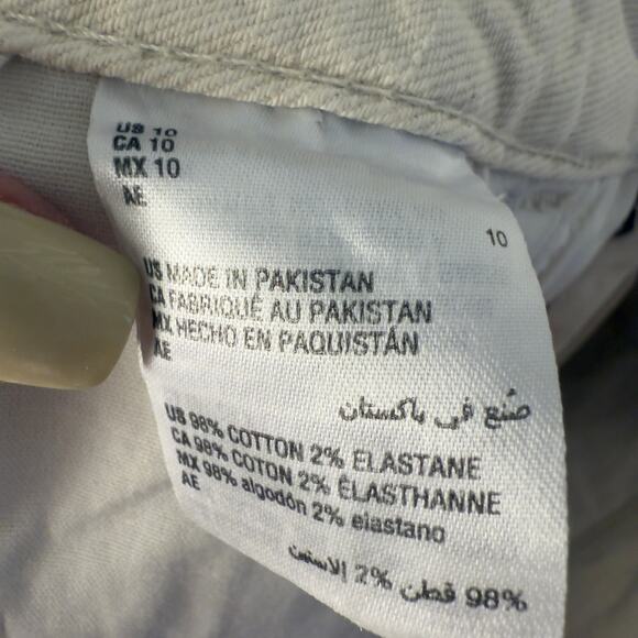 Style & Co. High rise belted cream denim jeans shorts, feminine, summer #3671 - Picture 6 of 8